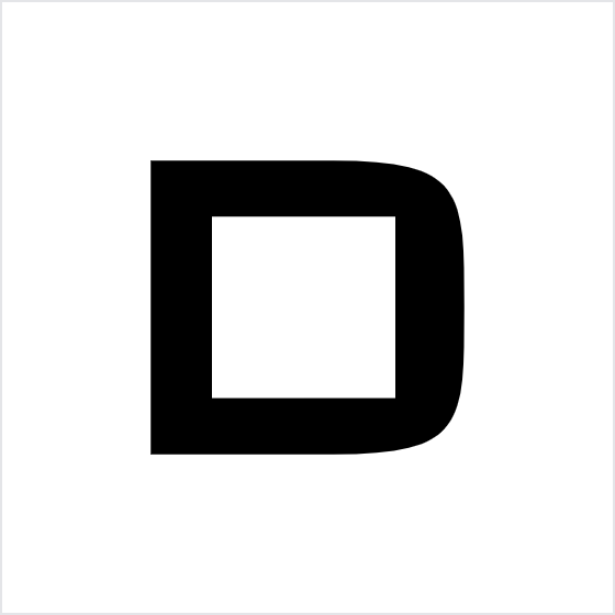 D symbol in black on a light background